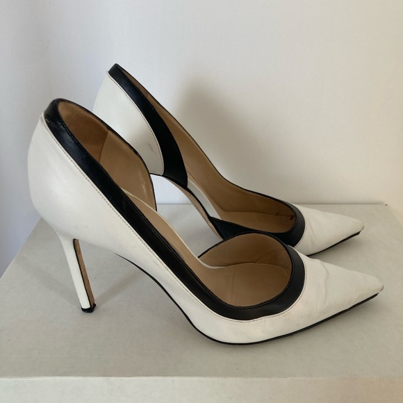 Manolo Blahnik Shoes - Manolo Blahnik Dorsay Black and White Heels